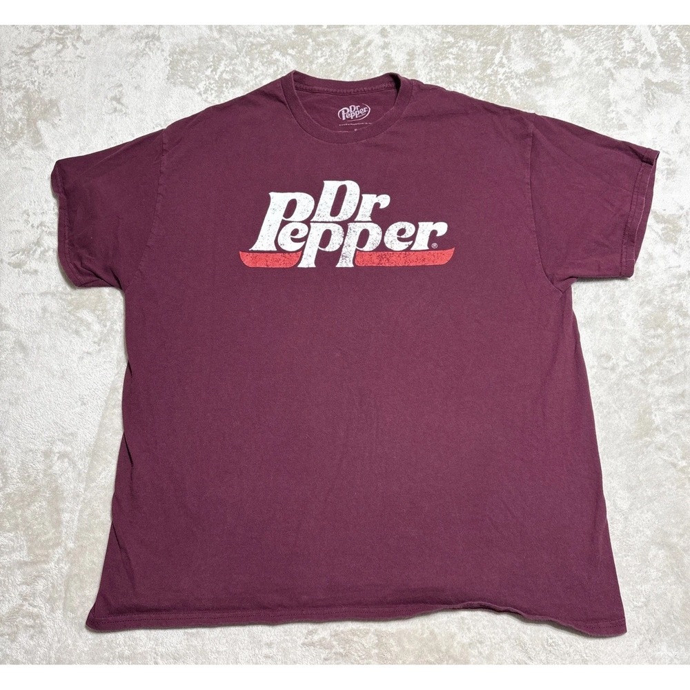 Dr. Pepper T Shirt Men's Size XL Purple Short Sleeve Large Retro Chest Logo